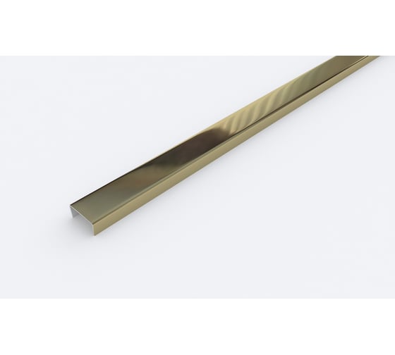 Изображение товара Разделительный профиль для кафеля Лука 2700.042 шампань 15 мм, зеркальная, нержавеющая сталь AISI 304 УТ000079476