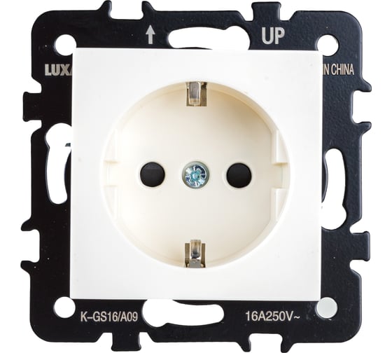 Изображение товара Розетка LUXAR Art с/у с з/к слоновая кость, без рамки, 250В 16А 4606400620488