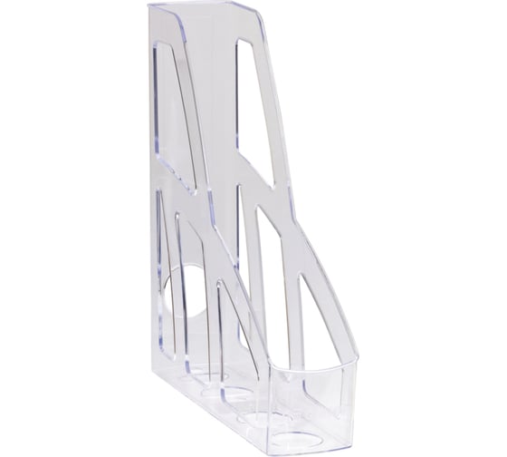 Изображение товара Вертикальный лоток для бумаг СТАММ Лидер, прозрачный, ширина 75 мм ЛТВ-30454