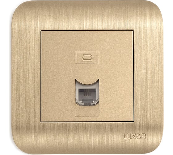 Изображение товара Телефонная розетка LUXAR Deco с/у RJ-11 шампань с рифленой рамкой 4606400620440