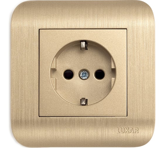 Изображение товара Розетка LUXAR Deco с/у с з/к шампань с рифленой рамкой, 250В 16А 4606400620327