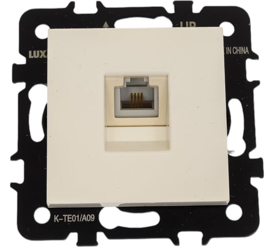 Изображение товара Телефонная розетка LUXAR Art с/у RJ-11 слоновая кость, без рамки 4606400620501