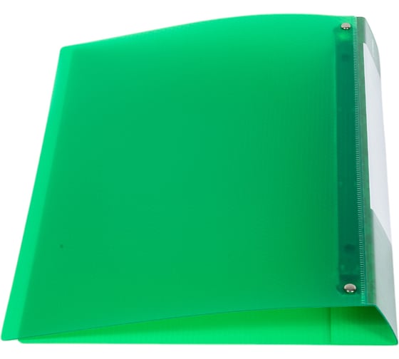 Изображение товара Папка на 4 кольцах СТАММ Кристалл А4, 40 мм, 700 мкм, пластик, зеленая ММ-30755