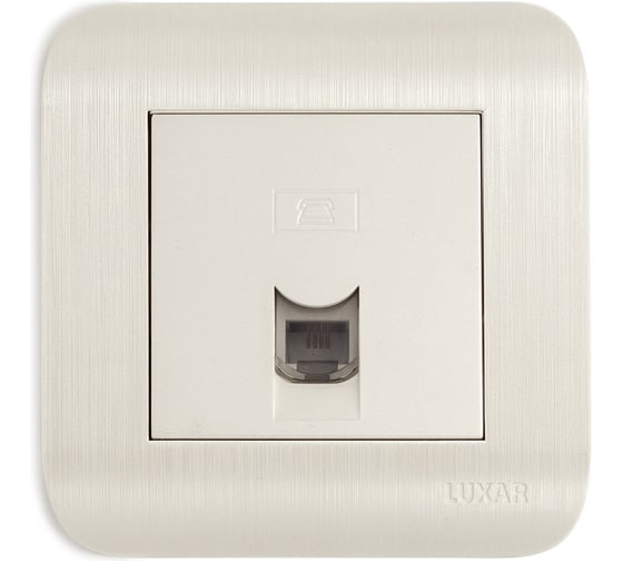 Изображение товара Телефонная розетка LUXAR Deco с/у RJ-11 белая с рифленой рамкой 4606400620419