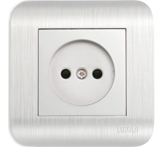 Изображение товара Розетка LUXAR Deco с/у без з/к серебро с рифленой рамкой, 250В 16А 4606400620273