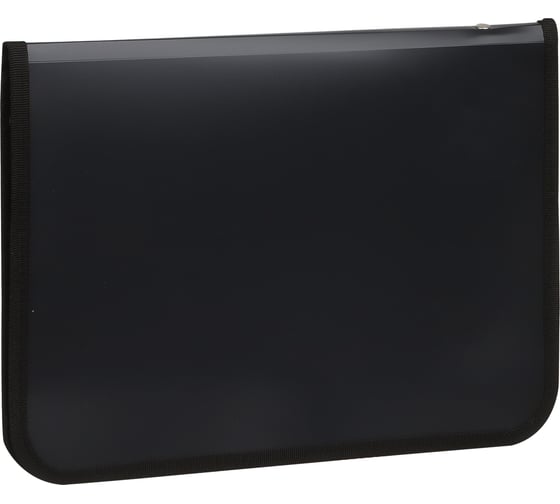 Изображение товара Папка на молнии СТАММ А4, 500 мкм, пластик, молния вокруг, черная ММ-31260