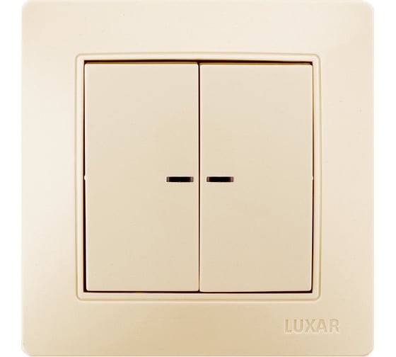 Изображение товара Выключатель LUXAR Novo с/у 2 клавиши, с подсветкой, кремовый, 250В 10А 4606400420248