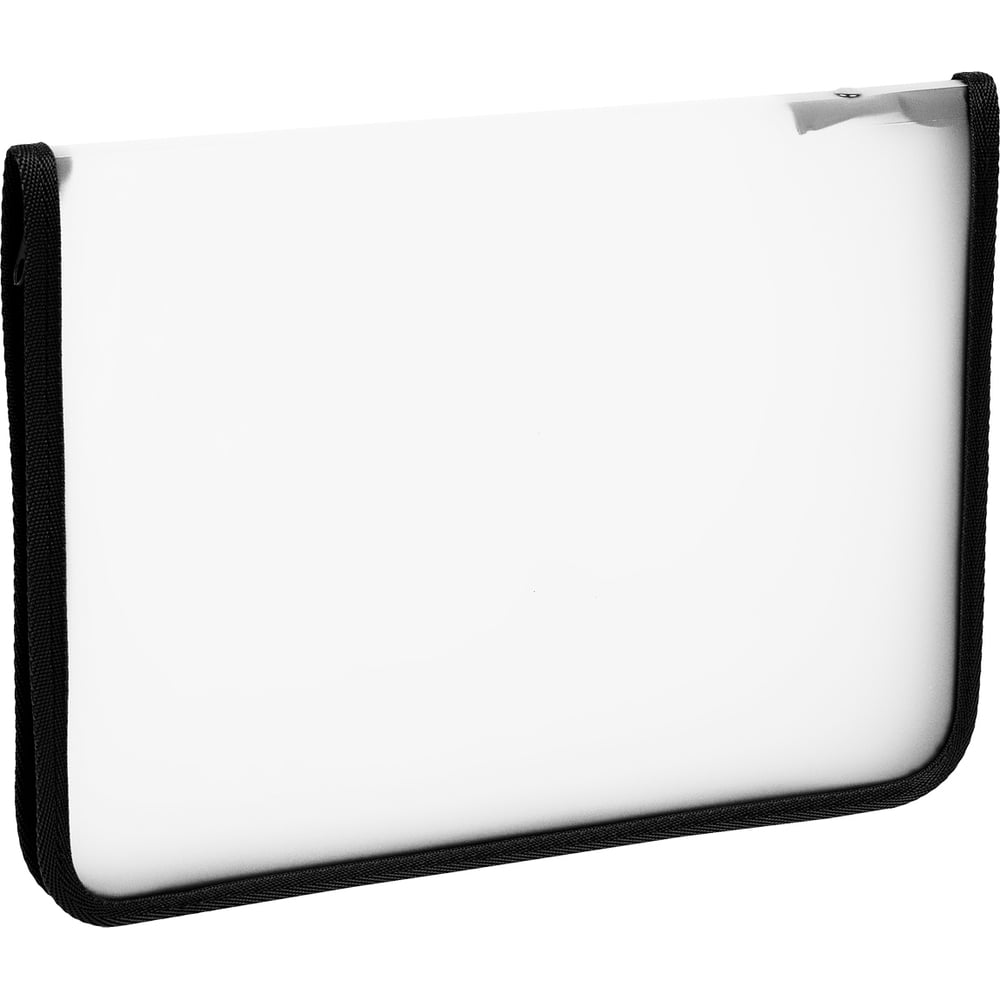 Изображение товара Папка на молнии СТАММ А4 прозрачная черная молния ММ-31258