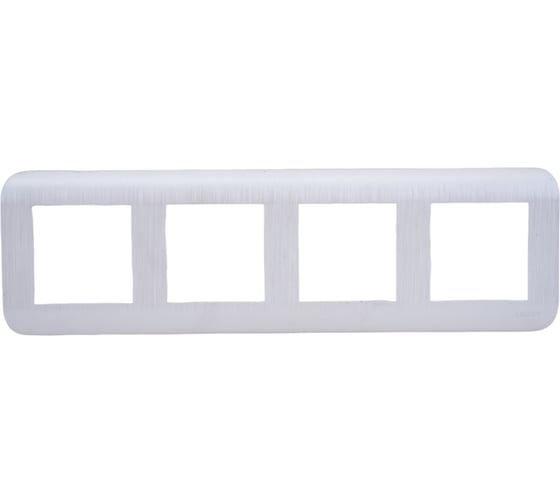 Изображение товара Горизонтальная рамка LUXAR Deco на 4 поста белая рифленая 4606400620679