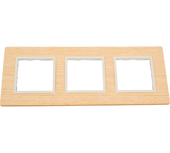 Изображение товара Рамка ЭРА 14530311 Elegance на 3 поста, дерево, слоновая кость Б0034582