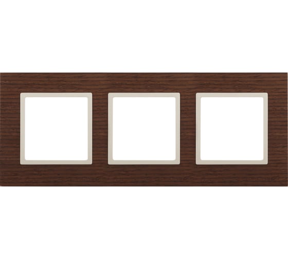 Изображение товара Рамка ЭРА 14530309 Elegance на 3 поста, дерево, дуб+слоновая кость Б0034580