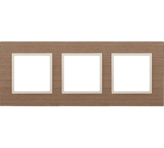 Изображение товара Рамка ЭРА 14530307 Elegance на 3 поста, дерево, ясень+слоновая кость Б0034578