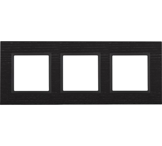 Изображение товара Рамка ЭРА 14530405 Elegance на 3 поста, дерево, черное дерево+антрацит Б0034577