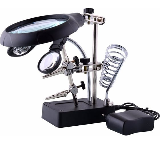 Изображение товара Настольная лупа Pro Legend 2.5x/7.5x/10x с держателем и подсветкой 5 LED PL4437
