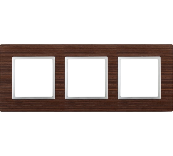 Изображение товара Рамка ЭРА 14530310 Elegance на 3 поста, дерево, венге+алюминий Б0034581