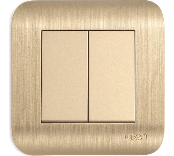 Изображение товара Выключатель LUXAR Deco с/у 2 клавиши, шампань с рифленой рамкой, 250В 10А 4606400620242