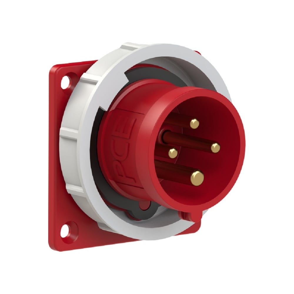 Изображение товара Встраиваемая панельная вилка PCE 16А IP67 3П+РЕ 6142-6