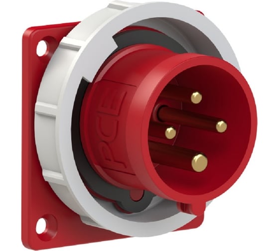 Изображение товара Встраиваемая вилка PCE 16а/400v/3p+e/ip67, фланец 75x75 6142-6