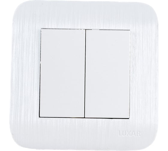 Изображение товара Выключатель LUXAR Deco с/у 2 клавиши, белый с рифленой рамкой, 250В 10А 4606400620211