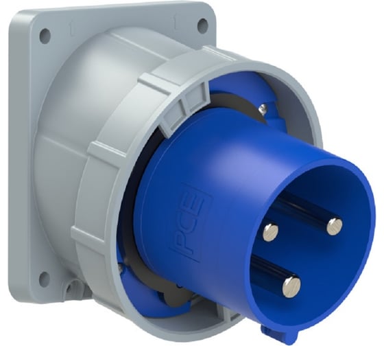 Изображение товара Встраиваемая наклонная вилка PCE 125a/230v/1p+n+e/ip67, фланец 120x130 743-6
