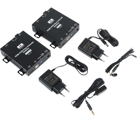 Изображение товара Комплект для передачи HDMI и сигнала USB/IR/RS232 SC&T HE01F-4K6G-KS по оптоволоконному кабелю sct1329
