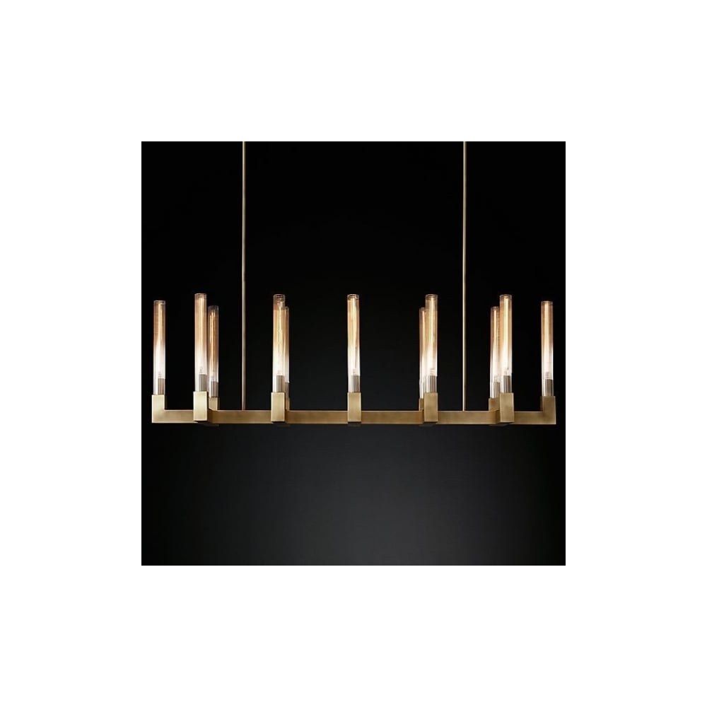 Изображение товара Люстра IMPERIUMLOFT RH CANELLE Linear Chandelier 12 Modern Brass 84598-22