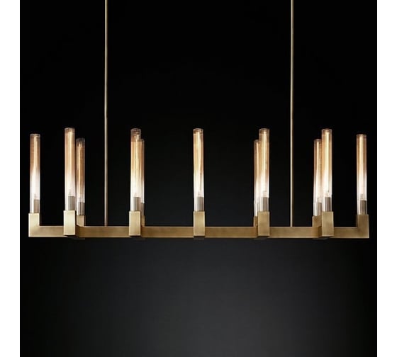 Изображение товара Люстра IMPERIUMLOFT RH CANELLE Linear Chandelier 12 Modern Brass 84598-22
