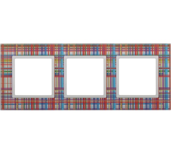 Изображение товара Рамка ЭРА 14-5103-00 на 3 поста, стекло, Elegance, прозрачный+белый Б0034505