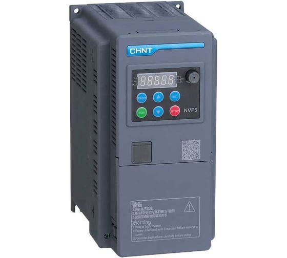 Изображение товара Преобразователь частоты CHINT 7.5 кВт, 380 В, 3ф общий тип NVF5-7.5/TS4-B 202563