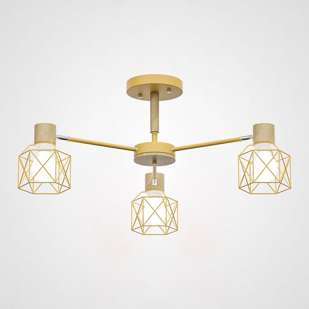 Изображение товара Потолочная люстра IMPERIUMLOFT CORF B3 Yellow 3 лампы сканди стиль