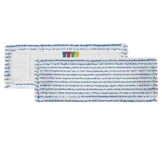 Изображение товара МОП TTS Soft Striat с карманами для влажной уборки, микрофибра, 40 см, белый-синий 0000E310B