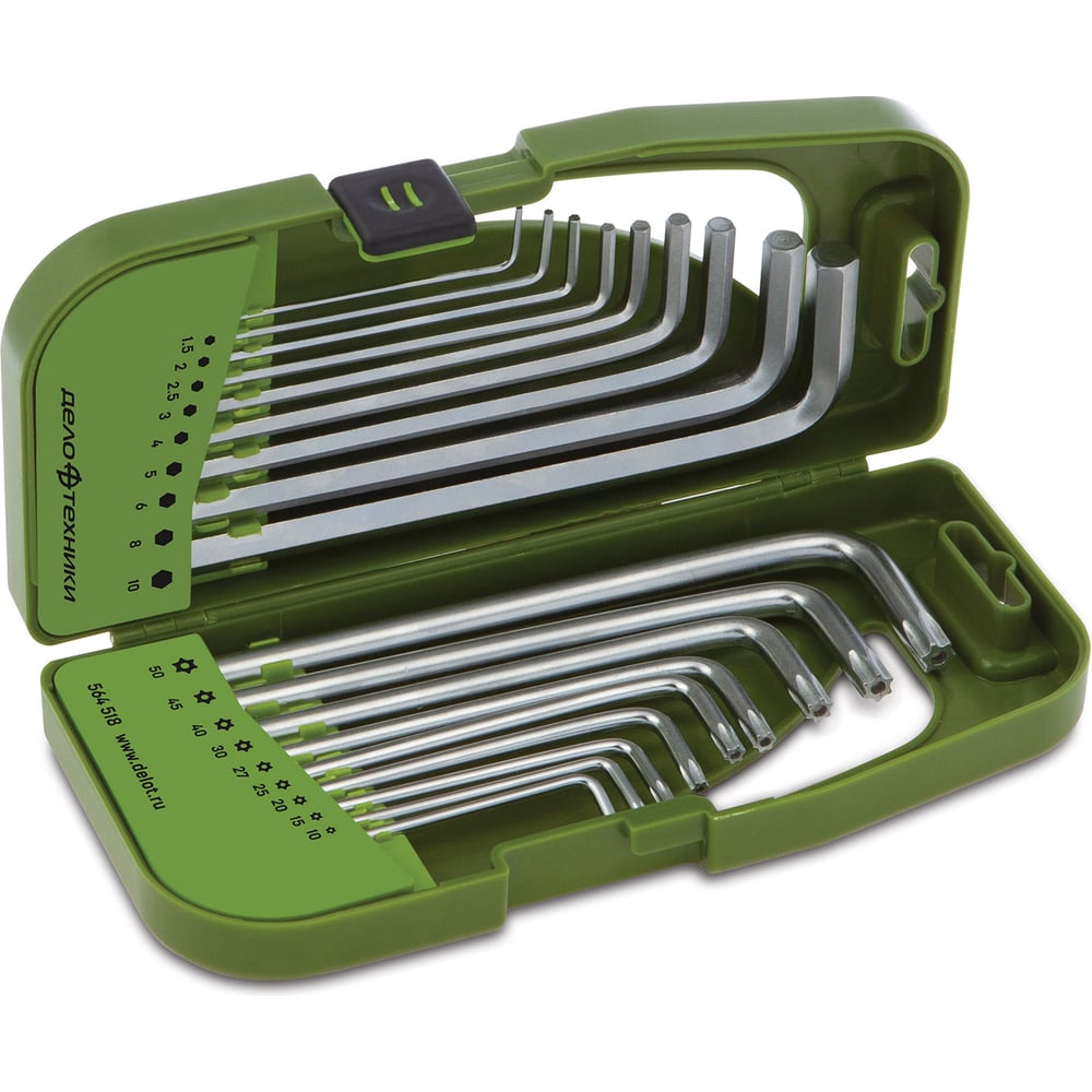 Изображение товара Набор шестигранных и TORX ключей Дело Техники 18 предметов 1.5-10 мм и T-Profиль