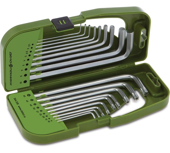 Изображение товара Набор ключей Дело Техники шестигранных и TORX удлиненных, 18предм. 564518