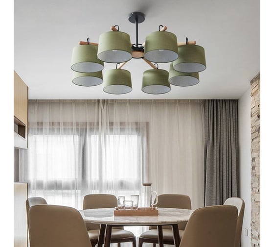 Изображение товара Потолочная люстра на штанге IMPERIUMLOFT EVEN 8 Olive 178372-26