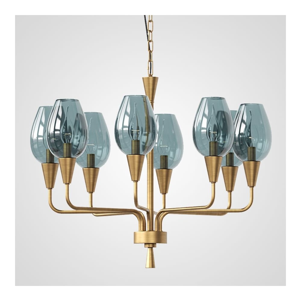 Изображение товара Подвесная дизайнерская люстра IMPERIUMLOFT Viola 8 синий стиль модерн