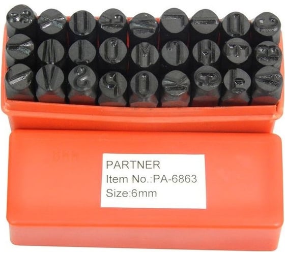 Изображение товара Набор буквенных штампов Partner 6 мм, латиница, в пластиковом футляре, 27 предметов PA-6863-6(8111)