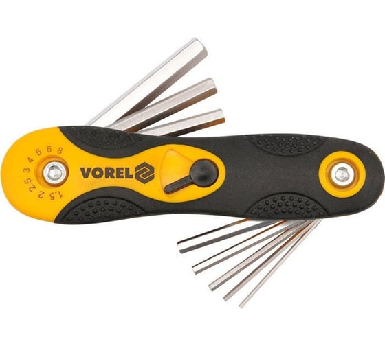Изображение товара Набор шестигранников VOREL 1.5-8 мм CrV 8 шт. 56506
