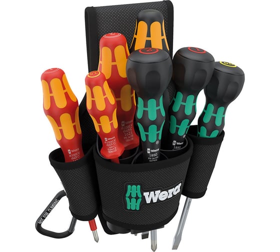 Изображение товара Набор отвёрток в поясной сумке WERA 9621 Belt-Pouch Set 2 8 предметов WE-136033