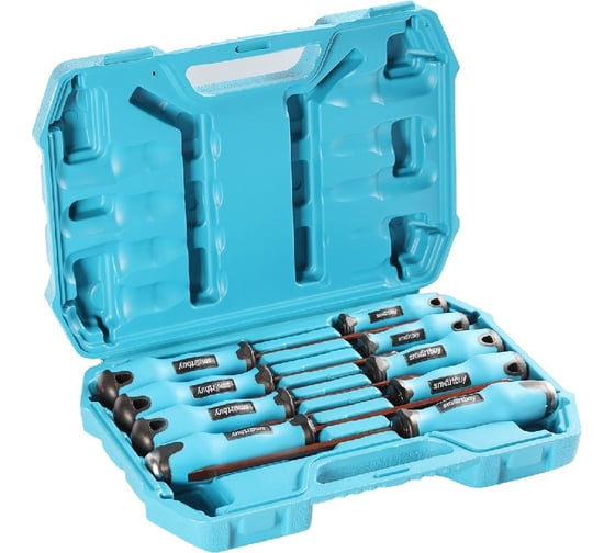 Изображение товара Набор отверток Smartbuy 9 штук, шлицевые и крестовые, намагниченный наконечник, S2 сталь SBT-SCN-9p2