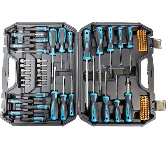 Изображение товара Набор отверток и головок Smartbuy реверс, PH, PZ, SL, Torx, HEX, S, 4-12 мм, Cr-V, 100 штук SBT-SCN-100P1