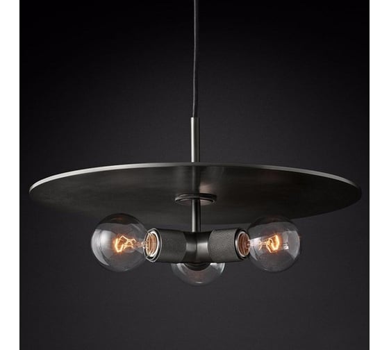 Изображение товара Люстра IMPERIUMLOFT RH Utilitaire Disk Triple Pendant Black 123645-22