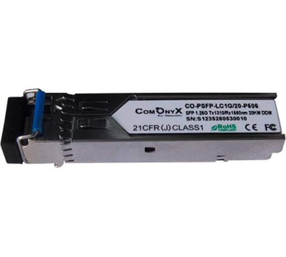 Изображение товара Sfp модуль ComOnyx промышленный, sm-lc-20км, co-psfp-lc1g/20-p506, 100-062