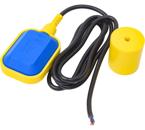 Изображение товара Выключатель поплавковый TSY-2, шнур 2 м, 16A, синий-желтый HLT 085-24-02