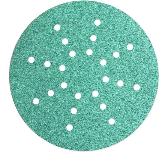 Изображение товара Шлифовальный круг FILM L312T 225 мм, на липучке, 24 отв., зеленый, P120, 50 шт SUNMIGHT 53508