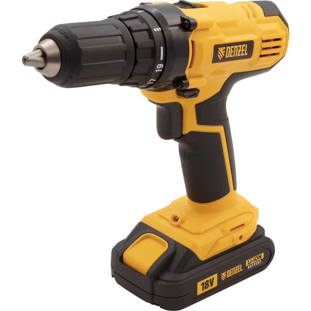 Изображение товара Аккумуляторная дрель-шуруповерт DENZEL CDL-IB-18-02 26113, Li-Ion
