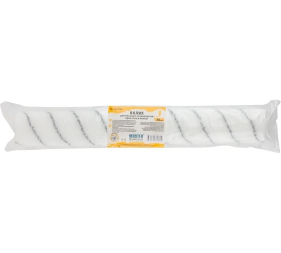 Изображение товара Валик MASTER COLOR ядро 41 мм, полиамид нейлон, ворс 12 мм, под 8 мм ручку, 450 мм 30-0739