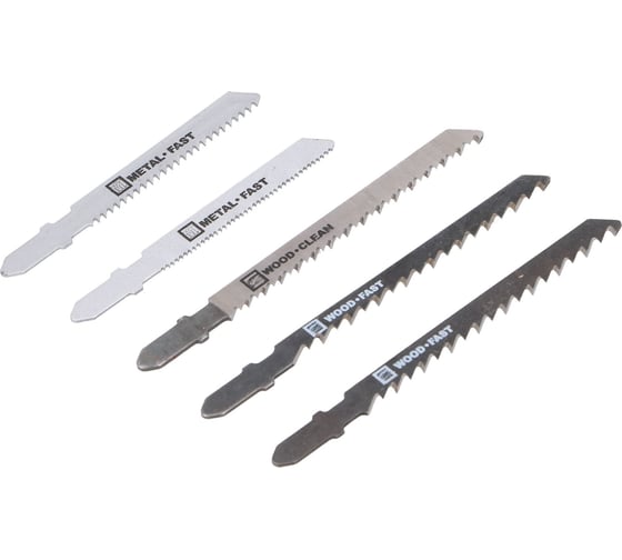 Изображение товара Набор полотен для лобзика из 5 штук 75/100 мм по металлу и дереву FASTER TOOLS 8800