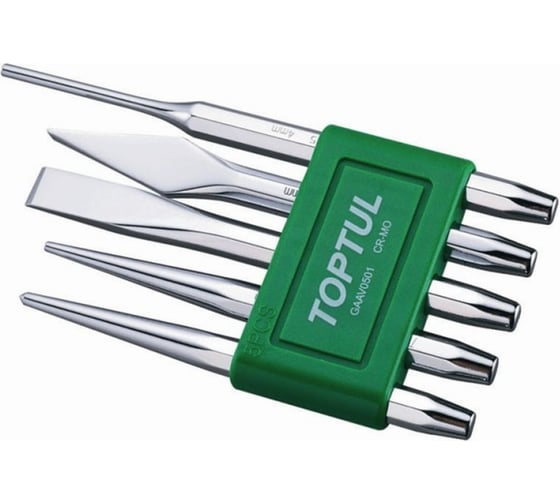 Изображение товара Набор выколоток и зубил TOPTUL 5 предметов GAAV0501