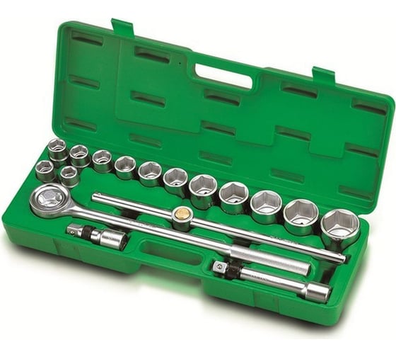 Изображение товара Набор головок TOPTUL 3/4" 19-50 мм, 6 гранные, 17 предметов GCAI1701