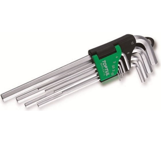 Изображение товара Набор длинных шестигранных ключей TOPTUL 1.5-10 мм, 9 шт. GAAL0911